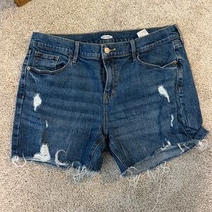 Old Navy Distressed Denim Shorts - Dark Blue
